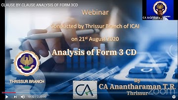 CLAUSE BY CLAUSE ANALYSIS OF FORM 3CD