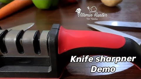 Smart sharp kitchen knife, knife sharpener demo, Vitamin Hunter