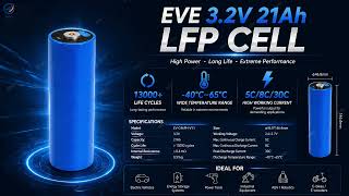 EVE C46PH-V1.1 3.2V 21Ah LiFePO4 Cylindrical Cell, 30C Peak Discharge,13000 Cycles