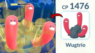 using *NEW* debut WUGTRIO in Pokemon GO Battle League.