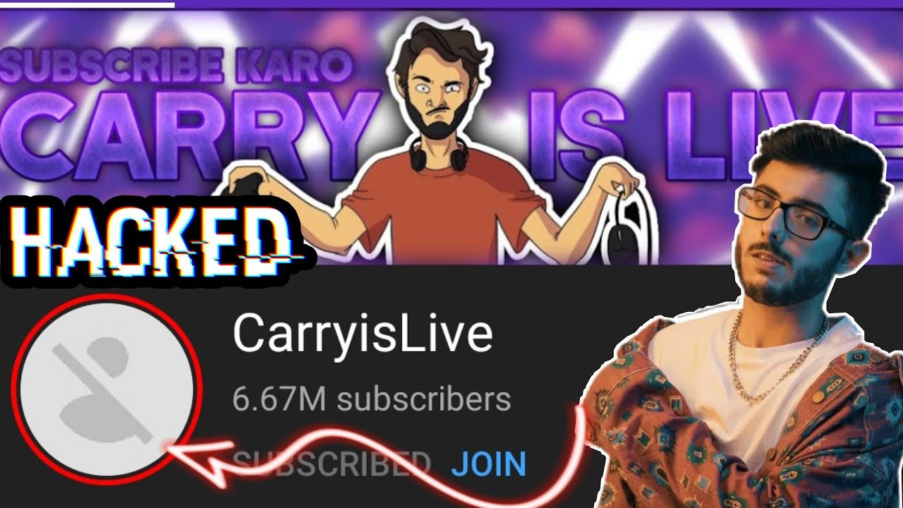 CarryMinati's YouTube Channel CarryIsLive Hacked, Bitcoin Adverts Stream on CarryisLive