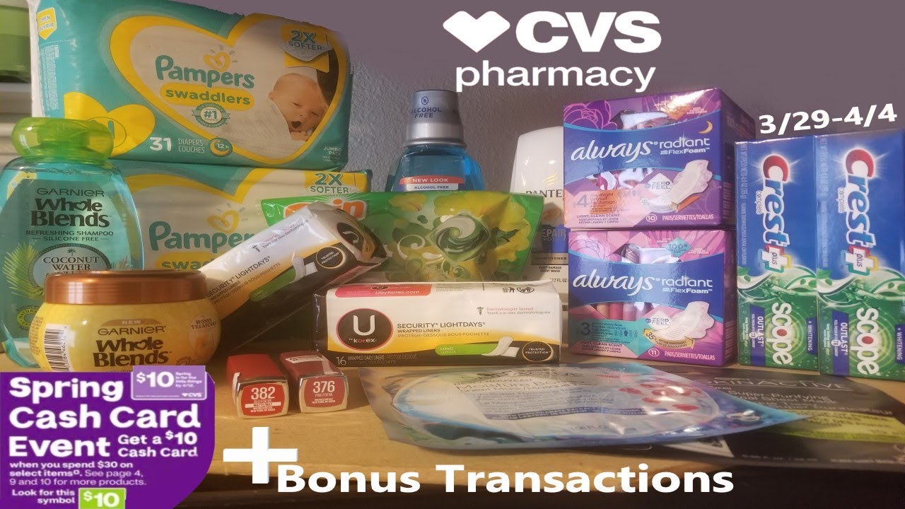 CVS 30 get 10 Coupon Haul + Extras 3/29 4/4 Pampers Diapers