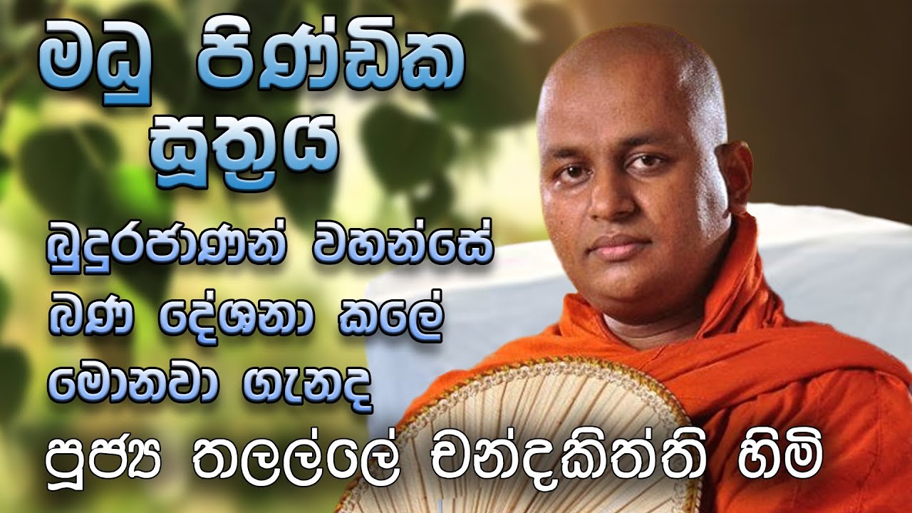බුදුරජාණන් වහන්සේ බණ දේශනා කලේ මොනවා ගැනද - මධු පිණඩික සූත්‍රය