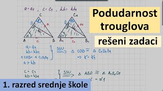 Podudarnost trouglova - matematika za 1 razred srednje škole