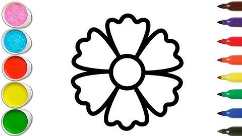 How to Draw a Flower For Kids | coloring of a Flower easy step by step