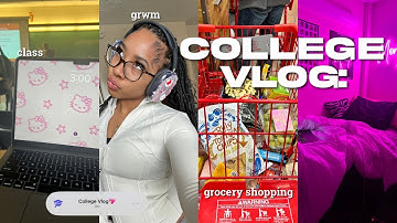 VLOG: College Diaries ep.1📓๋࣭  | first day of spring semester, grwm, classes, grocery restock + more