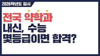 2026학년도 약대 입시 가이드 : 내신, 수능 몇 등급 가능?