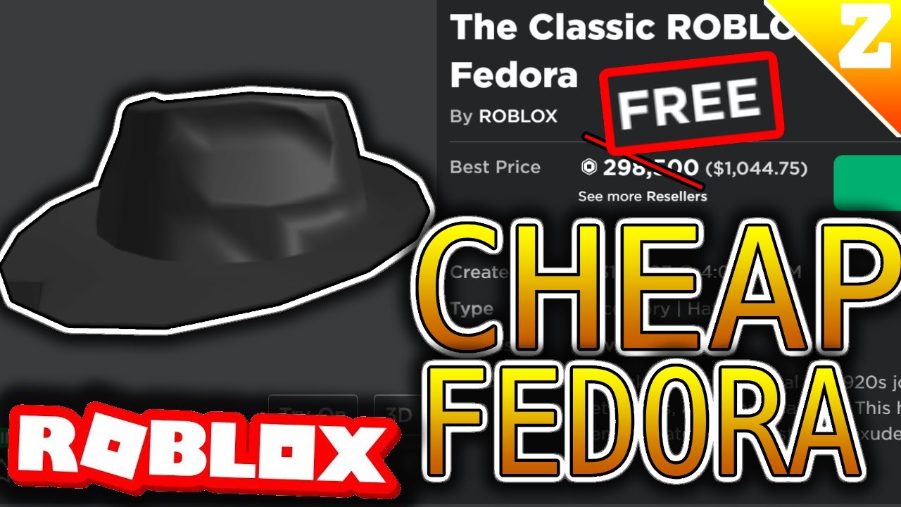 How To Get The Classic Roblox Fedora Hat For A Cheap Price Roblox Youtube - fedora song roblox