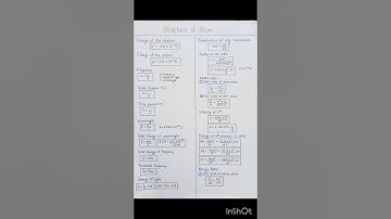 Structure of Atom Class 11 All Formulas Short Notes