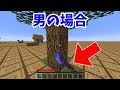 男と女の木材の集め方【マイクラ 小ネタ】