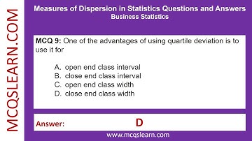 Measures of Dispersion Quiz | Dispersion Questions Answers PDF | Class 9–12 Notes | Ch 6 Quiz | App