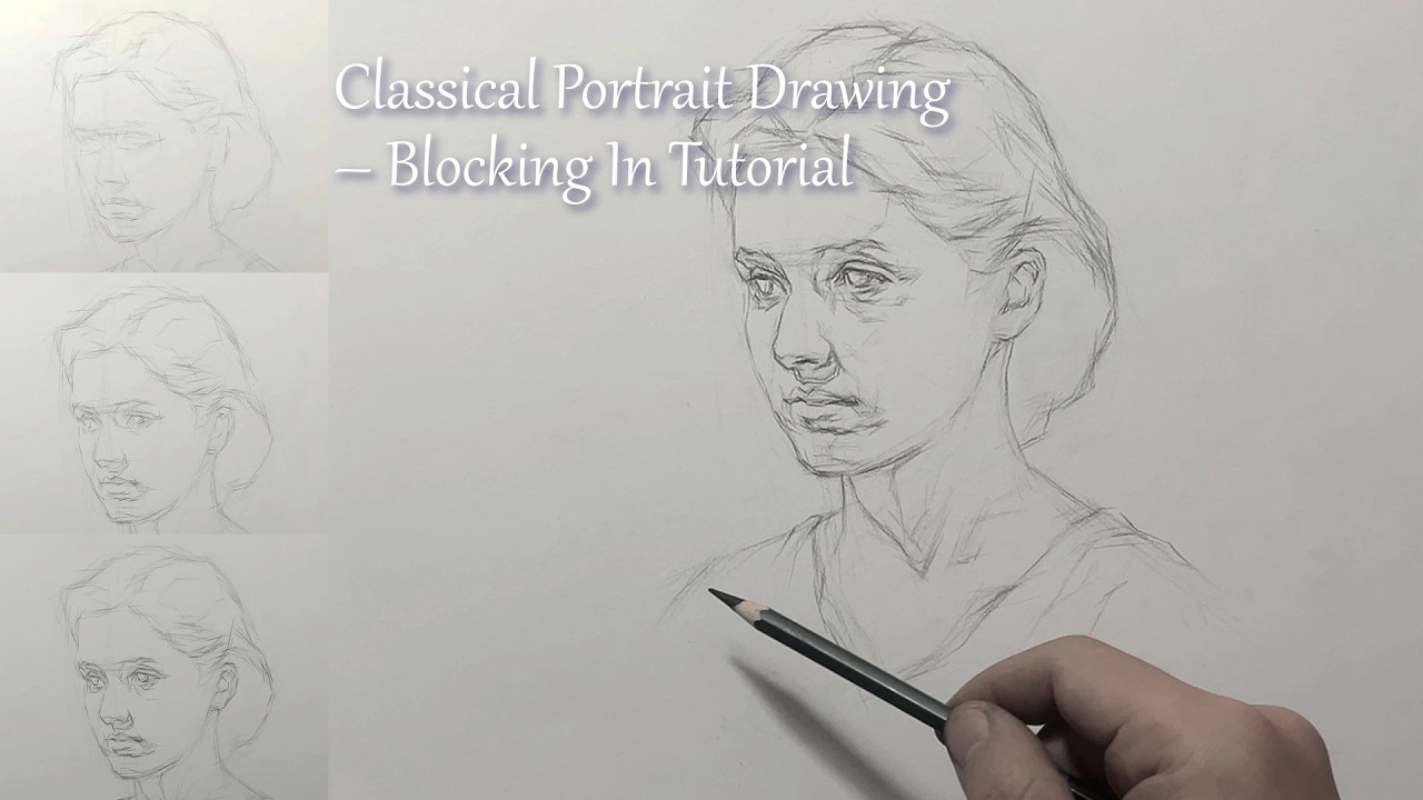 Classical Portrait Drawing – Blocking In Tutorial ✍️✨#DrawingTutorial #PortraitDrawing #art #sketch