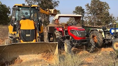 Jcb 3dx Machine Going to Another Village with Mahindra and Swaraj Tractor For Mud Loading | Jcb Gadi