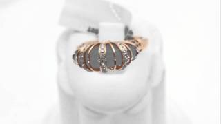 Fashion Rose Gold Rose Quartz Diamond Gemstone Ring [RD13614-1]