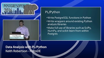 Data Analysis with PL/Python - Keith Robertson