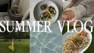 a summer day in the life | cooking, pool, &amp; clothing haul