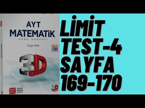 3D AYT MATEMATİK ÇÖZÜMLERİ BÖLÜM-9 TEST-4 (LİMİT SÜREKLİLİK)