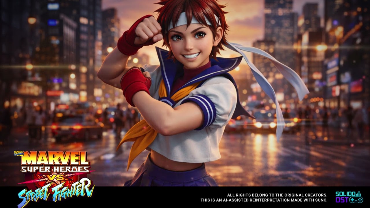 Marvel Super Heroes Vs  Street Fighter - Theme Of Sakura - Reimagined by AI