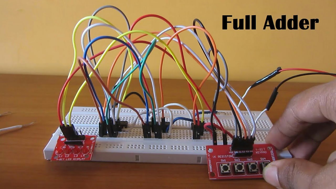 How to make Full Adder on Breadboard - YouTube