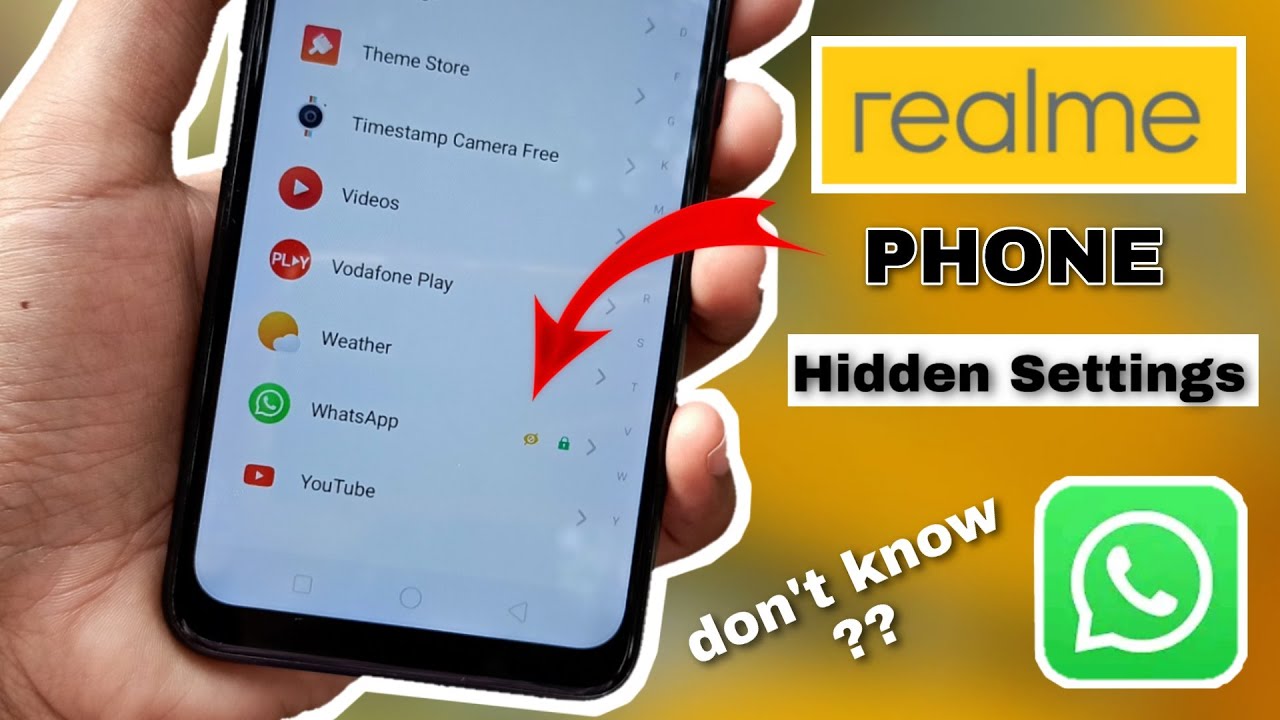 how to hide whatsapp in any realme phone | realme phone secret settings