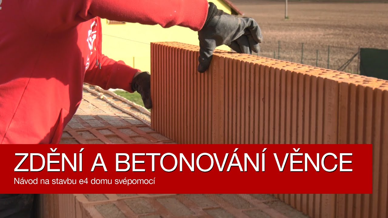 Zdění a betonování věnce, vyzdění štítů | e4 dům svépomocí