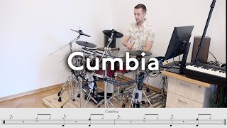 How to play Cumbia Colombiana groove on Drums Resimi