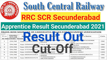 South Central Railway Secunderabad Result Out 2021 | RRC SCR Result Chake 2021 | 🇮🇳