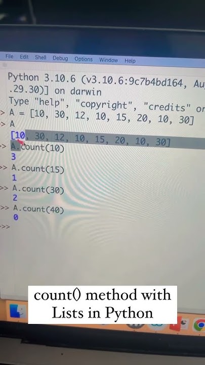 Purpose of count() method to work on Lists in Python. #python # ...