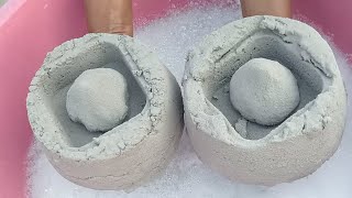 ASMR very soft sand and pure cement black dart paste play less water dipping crumble in 💦🌊💦🌊💦🌊