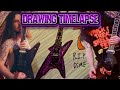 Dimebag Darrell Seagrams 7 Guitar Drawing Timelapse!