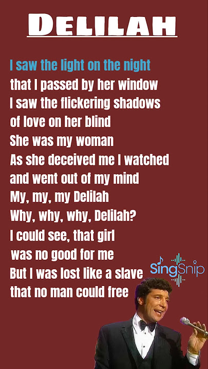 Delilah - Tom Jones Lyrics (1968) #lyrics #tomjones #delilah #oldsong