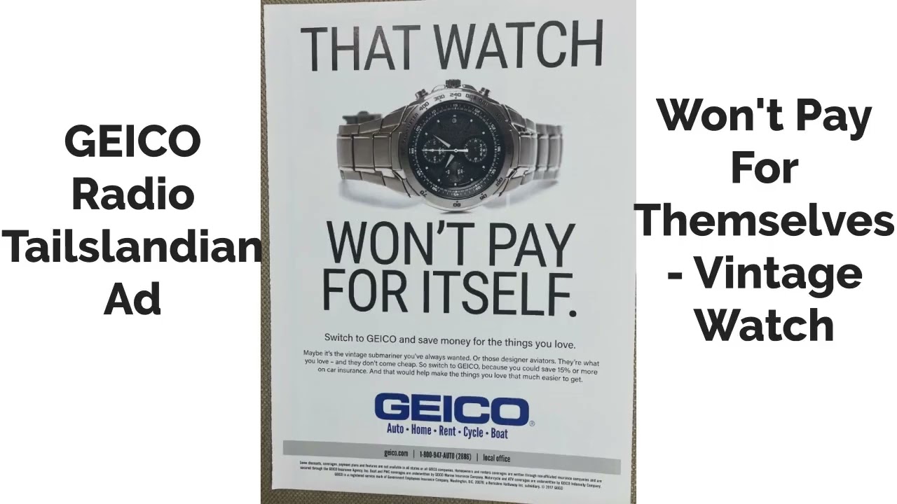 Реклама GEICO Radio Tailslandian - Не окупится - Винтажные часы (для @GeicoMedia)