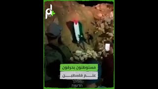مستوطنون يحرقون علم فلسطين قرب نابلس