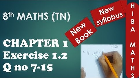 TN Samacheer 8th maths chapter 1 exercise 1.2 new book new syllabus
