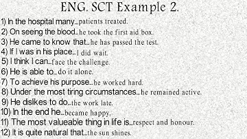 English SCT Solved Example 2 For ISSB.