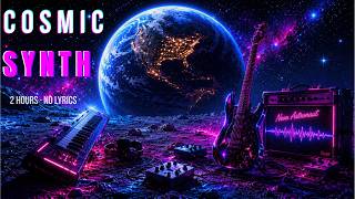 Relaxing Space Rock Guitar | Cosmic Synthwave Neon Vibes | Ambient BGM