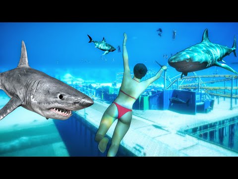 GTA 5 Water Ragdolls | Bikini Girl vs Shark #1 (Funny Moments)