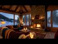 Cozy Fireplace Jazz for a Peaceful Mountain Cabin Evening Wrapped in Warm Light and Soft Comfort