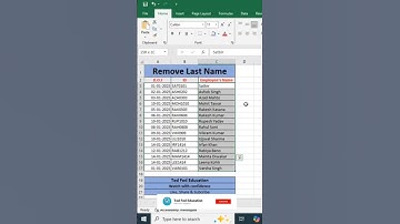 Remove last name in Excel | Excel tips & tricks by @todfodeducation