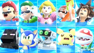 Super Smash Bros. Ultimate - All Characters Swimming &amp; Drowning Animations (DLC Included)