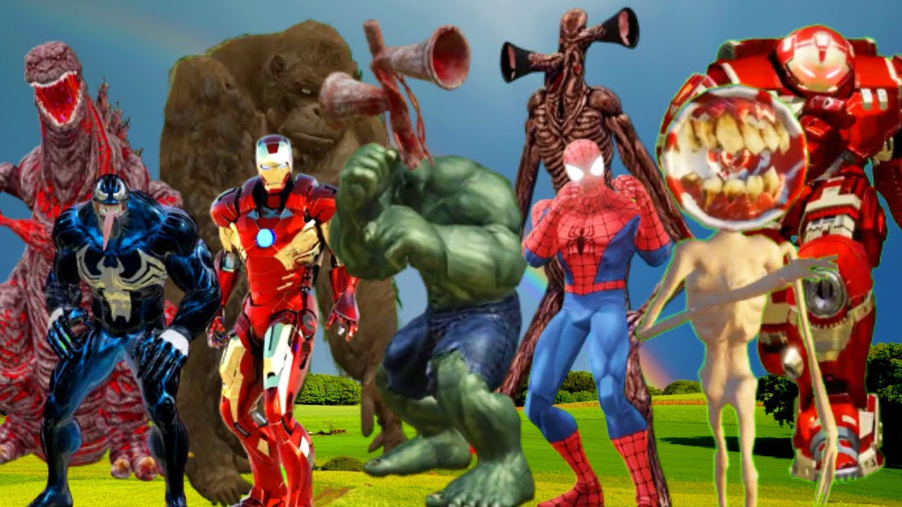 Team Hulk vs Team Siren Head vs King Kong vs Godzilla vs Superheroes ...