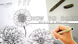 How To Draw Flowers 🌼ADVANCED🌼 Bullet Journal Flowers