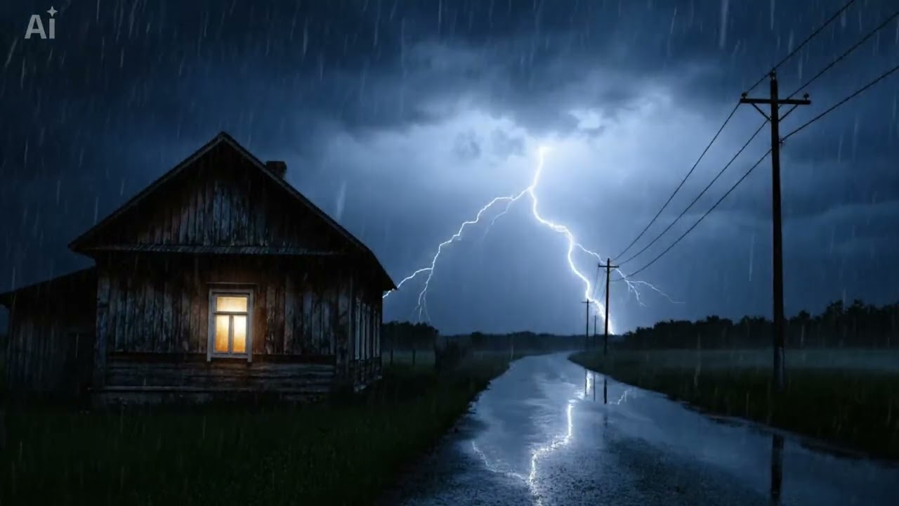 Rain on Window with Thunder ⚡ Cozy Night Rain Sounds for Sleeping & Relaxation