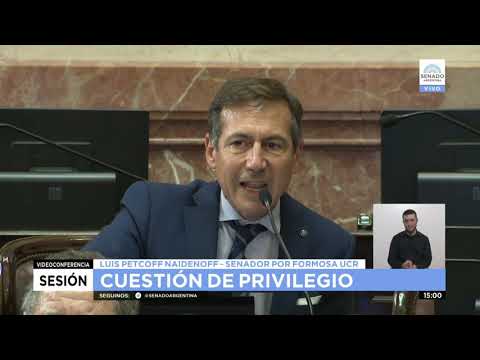 CUESTIÓN DE PRIVILEGIO SDOR  LUIS PETCOFF NAIDENOFF - SESIÓN ESPECIAL 08-04-21