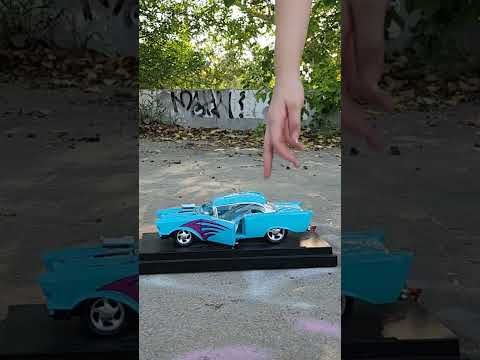57 chevy crushed by heels #asmrcrush #diecastcars #highheelcarcrush #satisfying #modelcarcrush