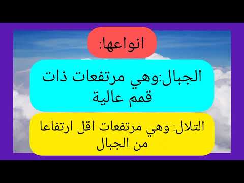جغرافيا تعريف التضاريس وانواعها