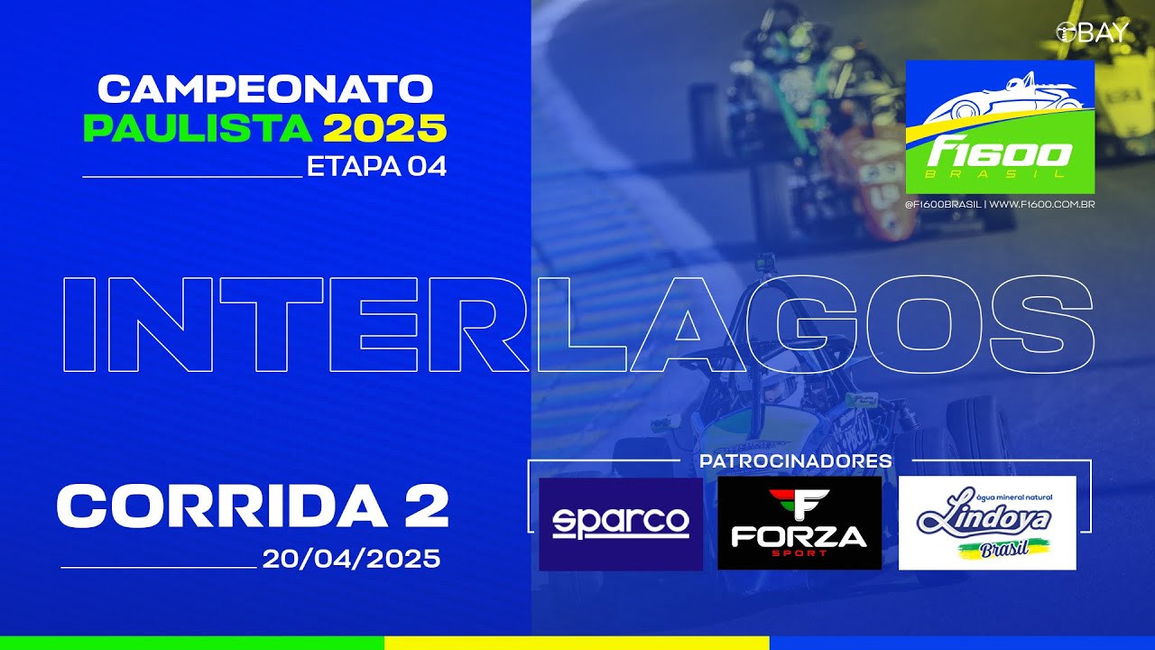 Etapa 4 | 2025 - F1600 - Corrida 2 - Interlagos - AO VIVO