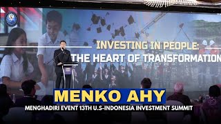 Menko AHY Menghadiri Event 13Th U.S-Indonesia Investment Summit