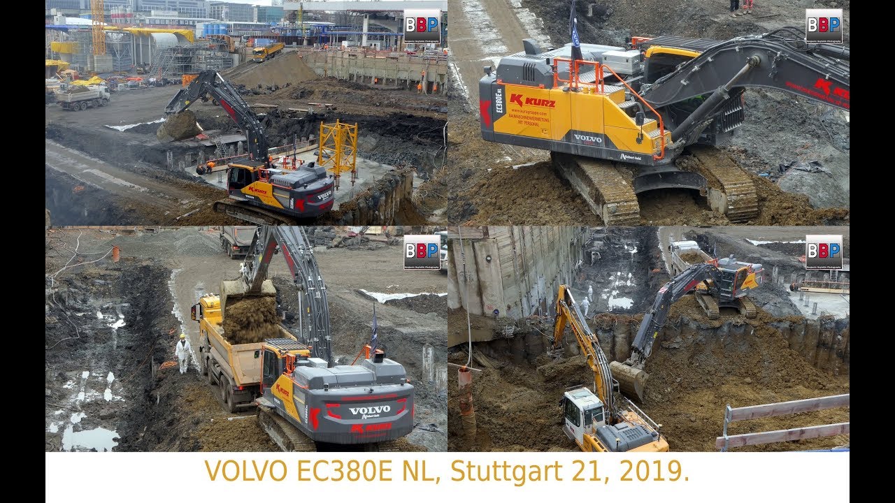 Stuttgart 21: VOLVO EC380E NL & LIEBHERR R 926, Dump Trucks, 07.02.2019.
