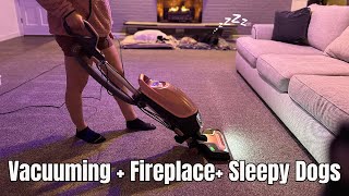 8 HOUR Cozy Morning Vacuuming in Front of Fireplace With Sleepy Dogs | ASMR White Noise W Kenmore